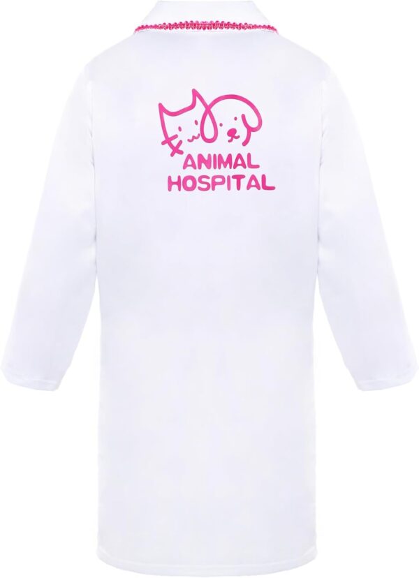 Veterinarian Costume for Kids, Girls Veterinarian Costume Play Set, Halloween Career Day Dress Up Costume for Kids - Image 3