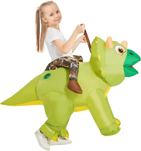 GOOSH Inflatable Dinosaur Costume Kids Triceratops Costume Halloween Dinosaur Blow up Costumes Kids Dinosaur Costumes Toddler