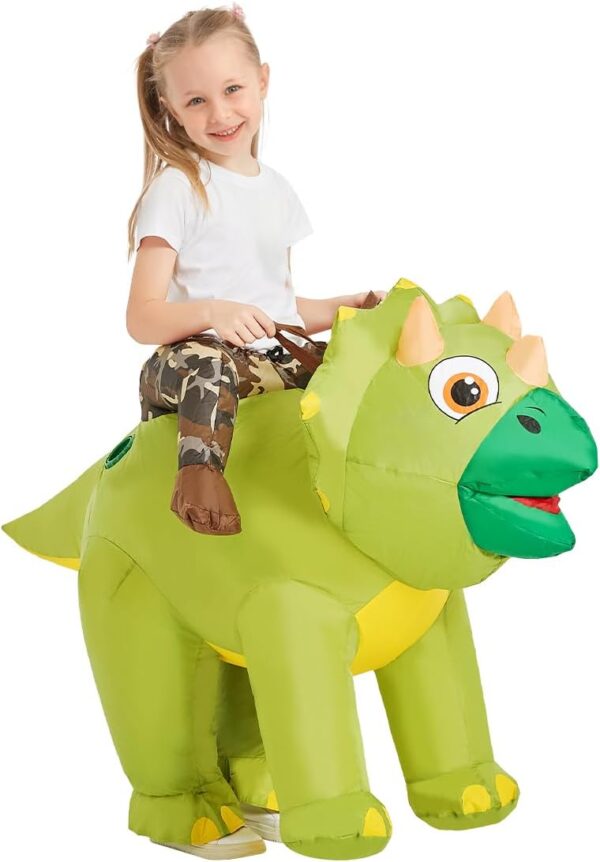 GOOSH Inflatable Dinosaur Costume Kids Triceratops Costume Halloween Dinosaur Blow up Costumes Kids Dinosaur Costumes Toddler - Image 4