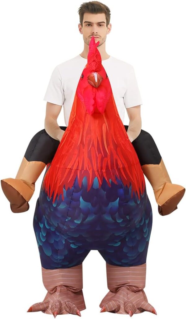 COMIN Inflatable Chicken Costume Rooster Adult Suit Funny Cosplay Halloween Costume for Men Women Birthday Christmas - Image 6