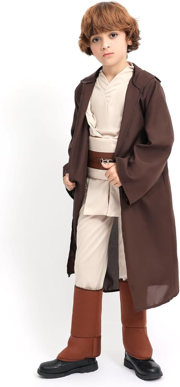 Clothand Knight Costume Kids Obi Wan Kenobi Costume for Kids Boys Halloween Cosplay Costume 3-12 Years - Image 2