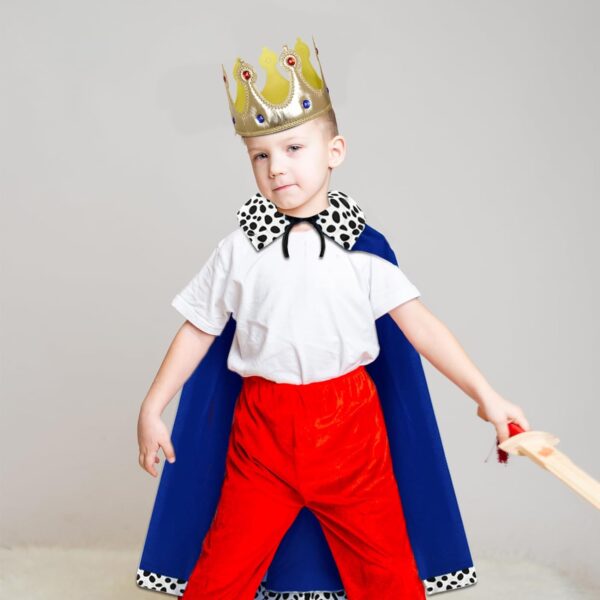 HAKOTOM King Costume for Kids King Robe and Crown for Boys Royal Prince King Outfit Dress Up Cosplay - Image 2