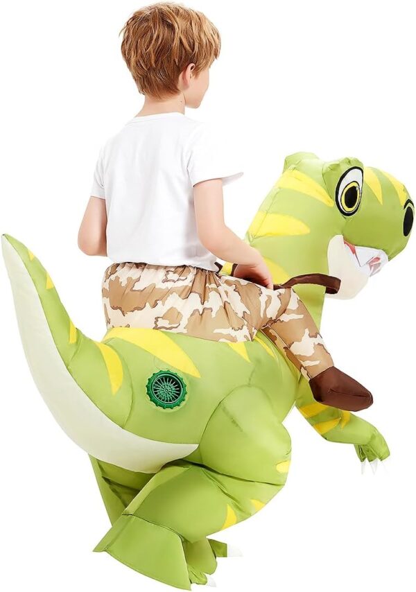 GOOSH Inflatable Dinosaur Costume Kids Halloween Blow up Costume for Boy Girl Funny Riding Dinosaur Costume for Party Cosplay - Image 5