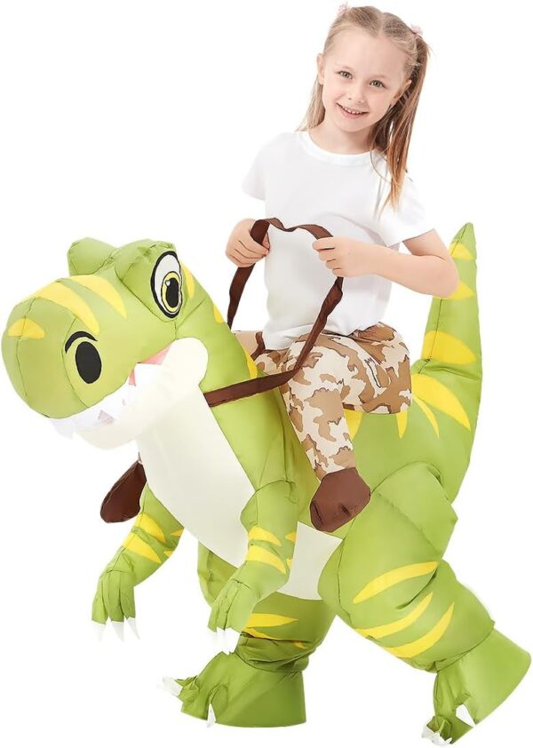 GOOSH Inflatable Dinosaur Costume Kids Halloween Blow up Costume for Boy Girl Funny Riding Dinosaur Costume for Party Cosplay - Image 3