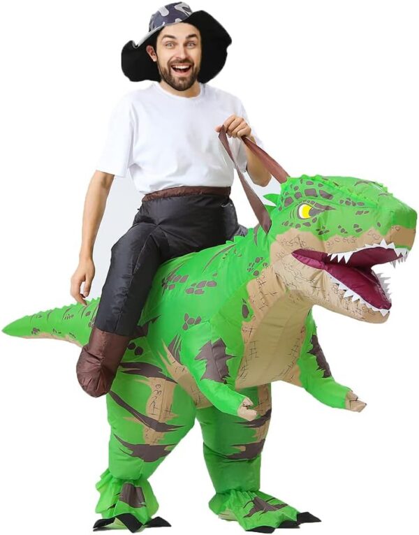 MXoSUM Inflatable Dinosaur Costumes for Adult T-REX Ride on Halloween Costume Funny Dino Blow up Costume - Image 3