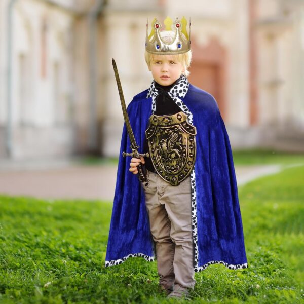 HAKOTOM King Costume for Kids King Robe and Crown for Boys Royal Prince King Outfit Dress Up Cosplay - Image 5