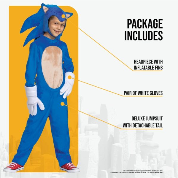 Disguise Kid's Deluxe Sonic 2 Movie Sonic Costume - Image 3