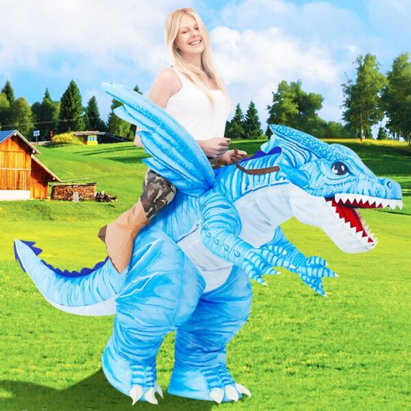 GOOSH Inflatable Dinosaur Costume for Adult Halloween Costume Women Man Funny Blow up Costume for Halloween Party Cosplay - Image 2