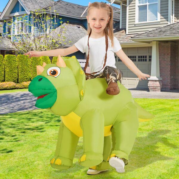 GOOSH Inflatable Dinosaur Costume Kids Triceratops Costume Halloween Dinosaur Blow up Costumes Kids Dinosaur Costumes Toddler - Image 3