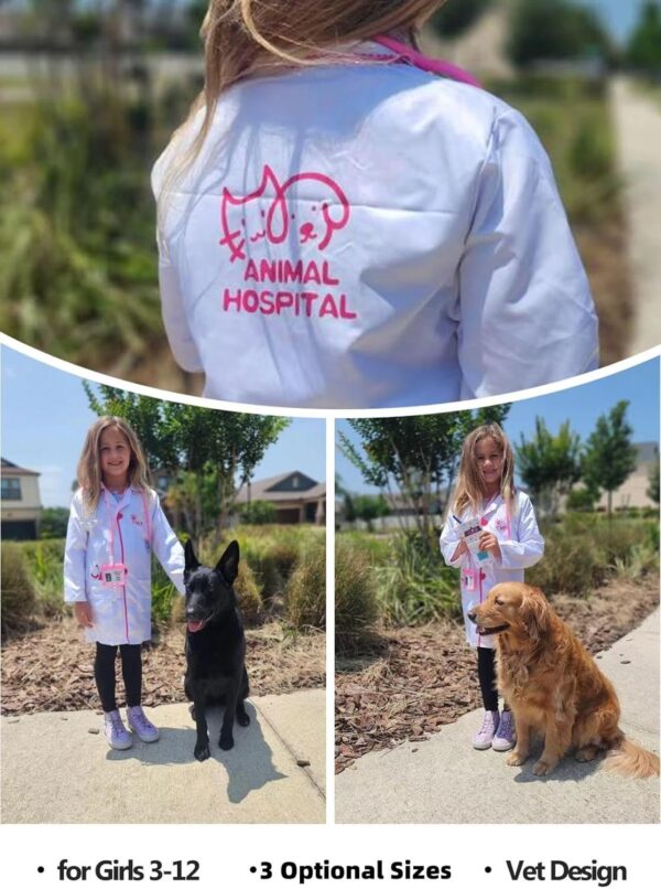 Veterinarian Costume for Kids, Girls Veterinarian Costume Play Set, Halloween Career Day Dress Up Costume for Kids - Image 7