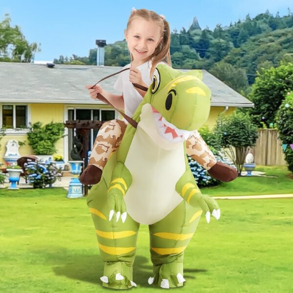 GOOSH Inflatable Dinosaur Costume Kids Halloween Blow up Costume for Boy Girl Funny Riding Dinosaur Costume for Party Cosplay - Image 4