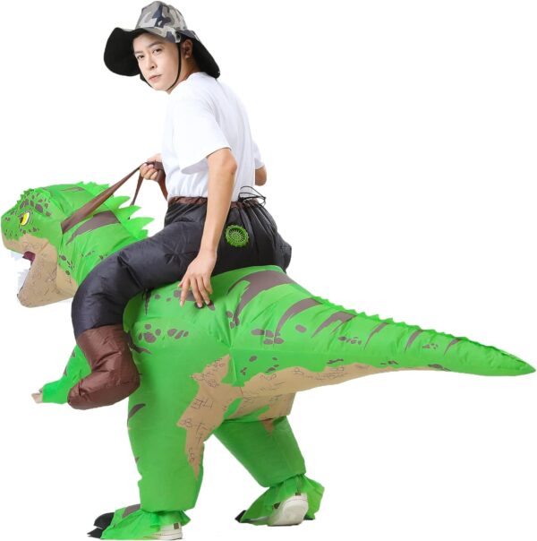 MXoSUM Inflatable Dinosaur Costumes for Adult T-REX Ride on Halloween Costume Funny Dino Blow up Costume - Image 6